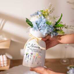 Nana's Garden Flower Vase, Birth Month Birthday Gift For Nana, Family Holiday Decor, Christmas Grandma, Mother's Day - thumbnail 2