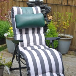 Dark Green Faux Leather Garden Chair Hanging Headrest Bolster Cushion With Inner Pad - thumbnail 4