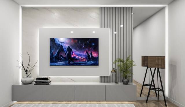Media Wall Package - Acoustic Panels 3M Floating Unit Tv Panel Wide Mirror Led Lights - image 1
