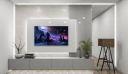 Media Wall Package - Acoustic Panels 3M Floating Unit Tv Panel Wide Mirror Led Lights - thumbnail 1
