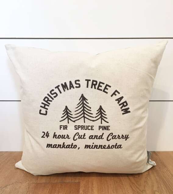Personalized Christmas Farm Tree Pillow Cover, 18 X Decor, Pillow, Gift - image 1