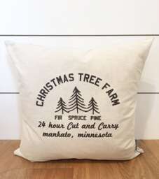 Personalized Christmas Farm Tree Pillow Cover, 18 X Decor, Pillow, Gift - thumbnail 1