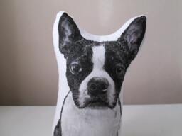 Dog Pillow Boston Pit Bull Terrier Plush Hand Painted Home Decor Stuffed Soft Cotton Throw Accent - thumbnail 1
