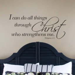 I Can Do All Things Through Christ, Bible Verse Wall Saying Vinyl Decal, Phil 413 Comes in Two Sizes - thumbnail 1