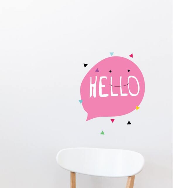 Hello Pink Wall Sticker Decal - Quotes, Decals, Words, Inspiration, Decor, Family