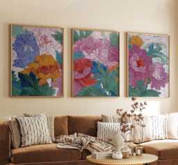 Botanical Illustration Print Set - Colorful Floral Wall Art - thumbnail 1