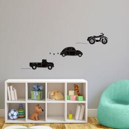 Doodled Toy Vehicles - Wall Decal Custom Vinyl Art Stickers - thumbnail 1