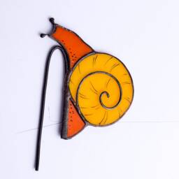 Curious Snail Plant Pot Stained Glass Decor Garden Accent Giftplant Lovers Pots Accessory - thumbnail 3