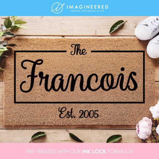 Family Doormat - Custom Personalized Engagement Gift -Door Mat New Home Last Name Rug - image 1