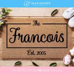 Family Doormat - Custom Personalized Engagement Gift -Door Mat New Home Last Name Rug - thumbnail 1