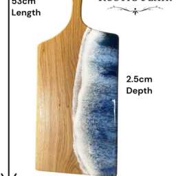 Personalized Ocean Resin Art Cheese Board, English Oak, Wedding Gift - thumbnail 3