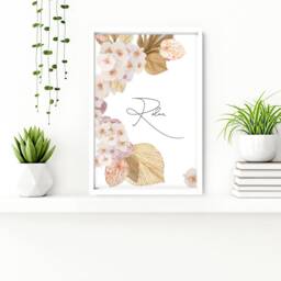 Trendy Botanical Framed Set Of 3 Wall Art Prints For A Boho Bathroom Home Decor, Blush Pink Toilet & Spa Decor - thumbnail 2