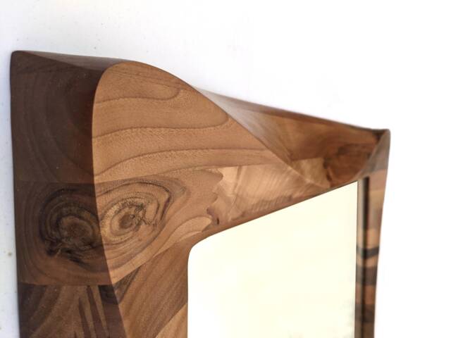 Luxury Walnut Mirror - Square Wall Modern Rustic Home Decor Artisan Bathroom Vanity Large Living Room - image 1