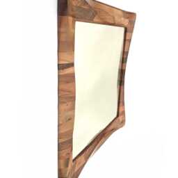 Luxury Walnut Mirror - Square Wall Modern Rustic Home Decor Artisan Bathroom Vanity Large Living Room - thumbnail 4