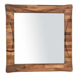 Luxury Walnut Mirror - Square Wall Modern Rustic Home Decor Artisan Bathroom Vanity Large Living Room - thumbnail 3
