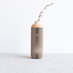 Onde Vase - Natural & Mist White Minimalist Wooden Vase Perfect For Fresh Or Dried Flowers - thumbnail 2
