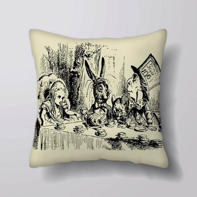 Alice in Wonderland Mad Hatter Party - Cushion Cover Case Or Stuffed With Insert - image 1