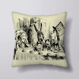 Alice in Wonderland Mad Hatter Party - Cushion Cover Case Or Stuffed With Insert - thumbnail 1