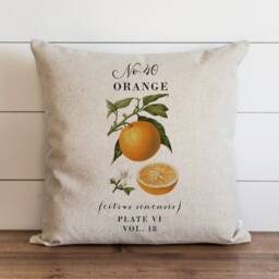 Orange Pillow Cover - 18 X 20 Botanical Floral Herbs Spring Home Decor Summer Throw Garden - thumbnail 1
