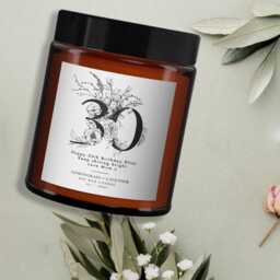 Personalised 30Th Birthday Candle Floral Aromatherapy Soy Wax - thumbnail 1