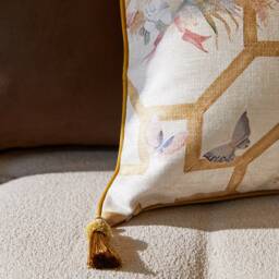 Retro Bird Chenille Throw Pillow Cover, Botanical Accent Pillowcase - thumbnail 4