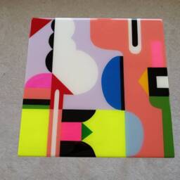 Abstract Resin Coffee Table, Modern Art Wooden Side Table - thumbnail 2