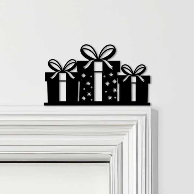 Door Topper Christmas Decor Presents Various Colours Top Of Decorative Sign - Novelty Wall Decor, Frame Art, Art - image 1