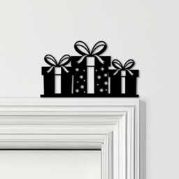Door Topper Christmas Decor Presents Various Colours Top Of Decorative Sign - Novelty Wall Decor, Frame Art, Art - thumbnail 1