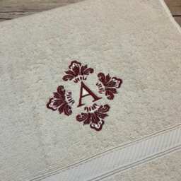 Monogrammed Bath Towel Personalized Embroidered Cotton Towel - thumbnail 4