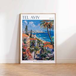 Tel Aviv Travel Poster Israeli Wall Art, Jewish Gift - thumbnail 2