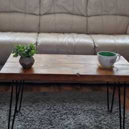 Rustic Solid Wood Coffee Table/Handmade Farmhouse Furniture Custom Size & 15 Color Stains Hairpin Legs /Handmade Living Room - thumbnail 3