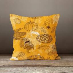 Fall Trend Cushion Cover/Halloween Case/Orange Pumpkin Throw Pillow Top/Halloween Home Decor/Orange Green White Decor - thumbnail 4
