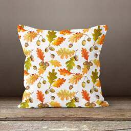 Fall Trend Cushion Cover/Halloween Case/Orange Pumpkin Throw Pillow Top/Halloween Home Decor/Orange Green White Decor - thumbnail 3