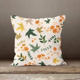 Fall Trend Cushion Cover/Halloween Case/Orange Pumpkin Throw Pillow Top/Halloween Home Decor/Orange Green White Decor - thumbnail 2