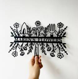 Personalized Garden Sign, Garden Metal Wall Art, Garden Decor, Custom Gardener Name Sign, Gift For Gardener, Metal Yard Decor - thumbnail 1