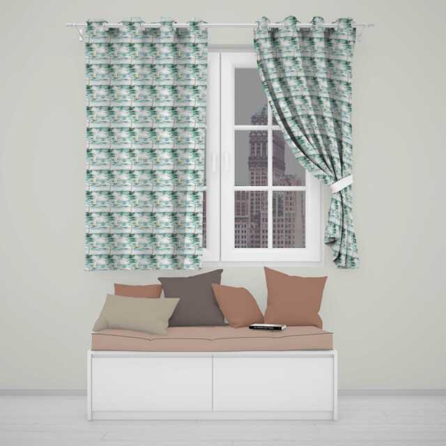 Vintage Sailing Boats Ocean Waves Seamless Pattern Readymade Eyelet Ring Top Thermal 100% Blackout Curtains - image 1