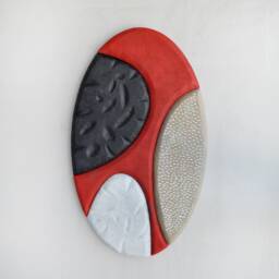 "Handmade Oval Wall Sculpture Wabi Sabi Abstract Art - 39.4"" X 23.6" - thumbnail 2