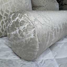 Luxurious Marble Bolster Cushion in Designer Hamlet Fabric - Champagne Home Decor - thumbnail 2