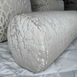 Luxurious Marble Bolster Cushion in Designer Hamlet Fabric - Champagne Home Decor - thumbnail 3