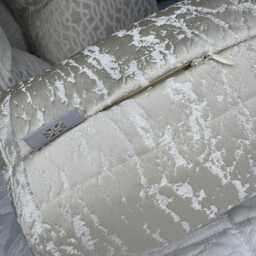 Luxurious Marble Bolster Cushion in Designer Hamlet Fabric - Champagne Home Decor - thumbnail 4