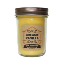Creamy Vanilla Scented Beeswax Mason Jar Candle - 8 Oz