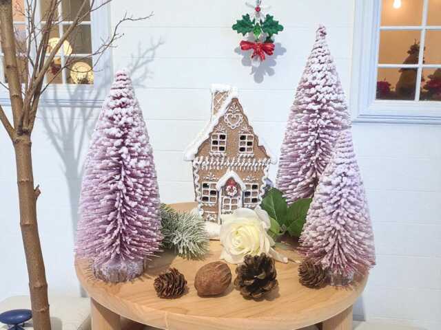 Frosted Pink Mini Christmas Tree Bottle Brush Tree - image 1