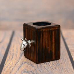 Bull Terrier - Wooden Candlestick With Dog, Souvenir, Decoration, Limited Edition, Collection - thumbnail 2