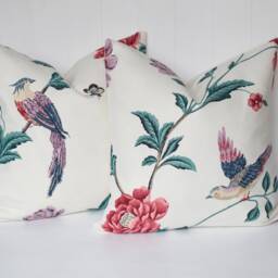 Laura Ashley Elveden Cranberry Cushion Summer Palace Bird Design - thumbnail 2