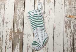 Green & White - Lush & Fluffy Vintage Chenille Christmas Stocking Pom Pom, Flower