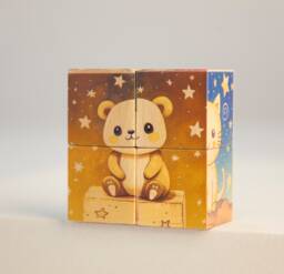 Animal Toddler Cubes, Gift From Aunt, Bunny Natural Wood Blocks, Educational Bear Horse Toy - thumbnail 1