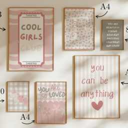 Girls Room Wall Prints, Personalised Set Of 6 Toddler Gift, Playroom Nursery Gallery Posters - thumbnail 2