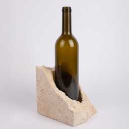 Handmade Travertine Wine Bottle Holder Unique Rack - thumbnail 3