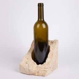 Handmade Travertine Wine Bottle Holder Unique Rack - thumbnail 2