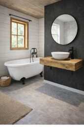 Rustic Wash Stand Shelf With Brackets - thumbnail 1